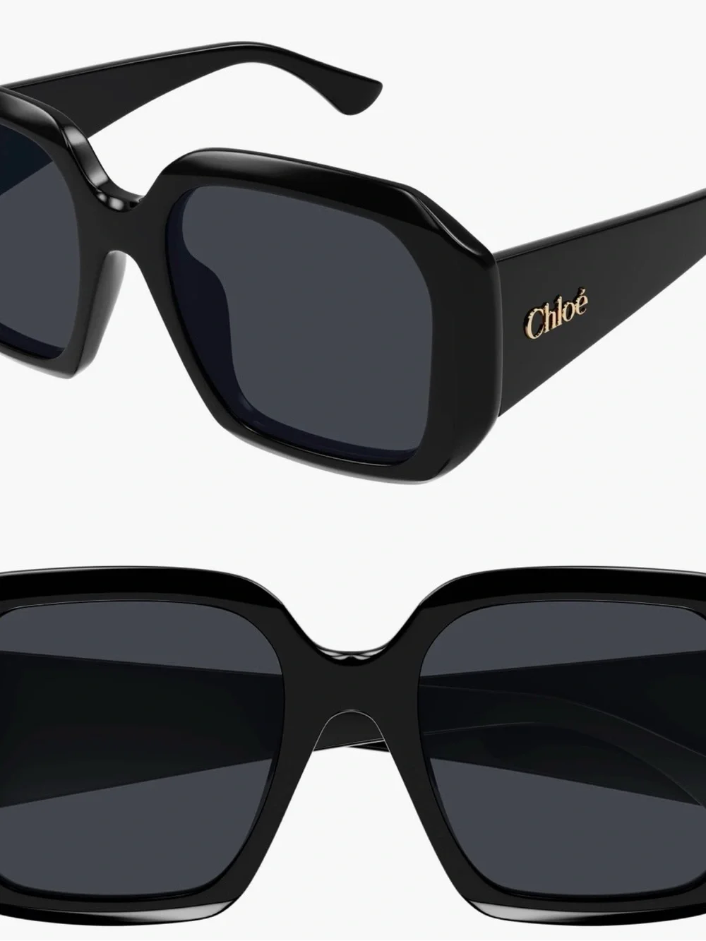 Chloé 54mm Square Sunglasses BLACK NWOT w case and cleaning cloth
